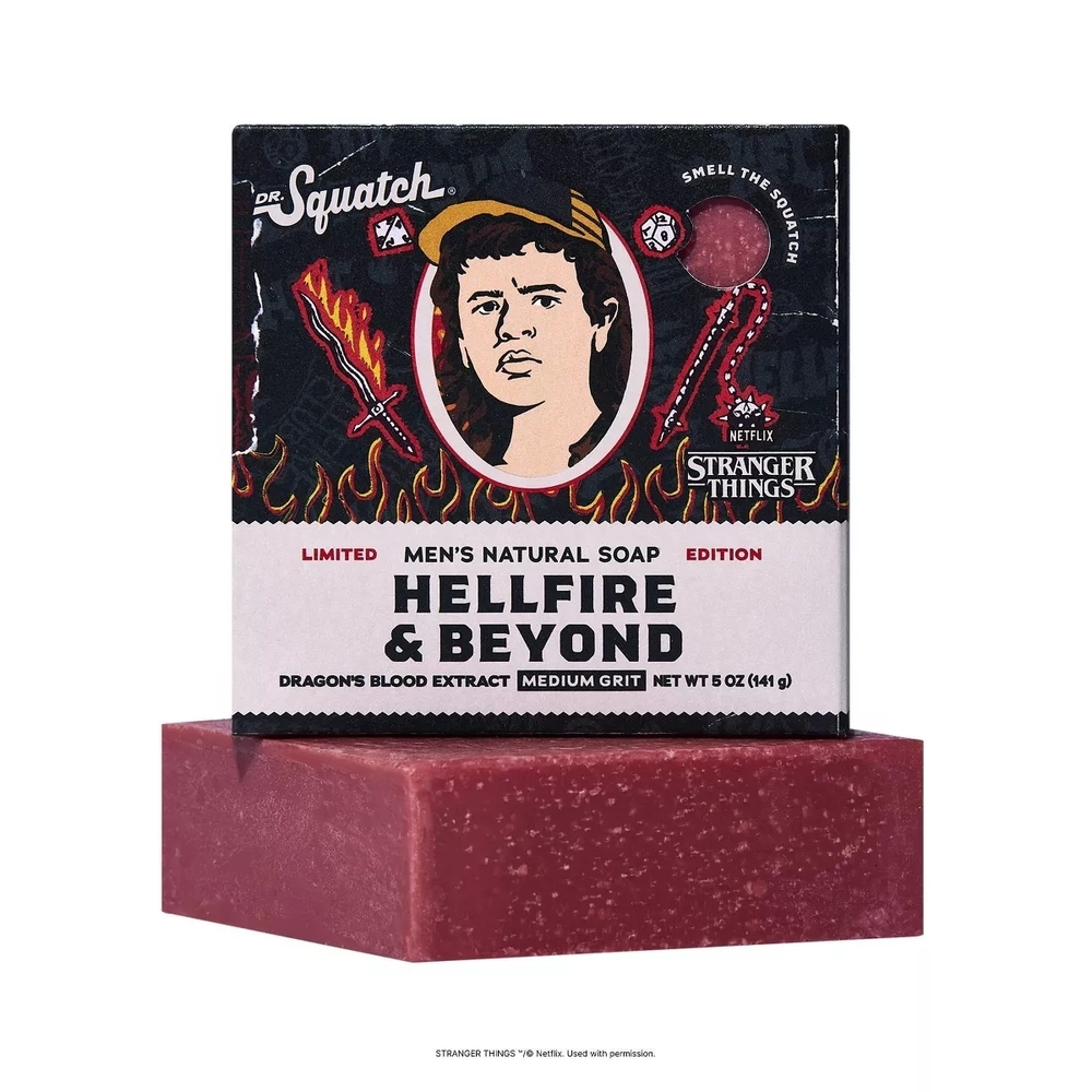 DR. SQUATCH Stranger Things Men's All Natural Bar Soap Hellfire & Beyond 5oz